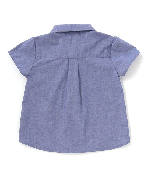 BeBe Petits Pois Vert（ベベプチポワヴェール）の「【店舗限定】ダンガリーブラウス＋ショートパンツセットアップ(95～150㎝)（セットアップ・キッズ・ブルー/レッド・110cm/130cm/140cm/120cm/150cm/100cm/95cm）」の13枚目の写真