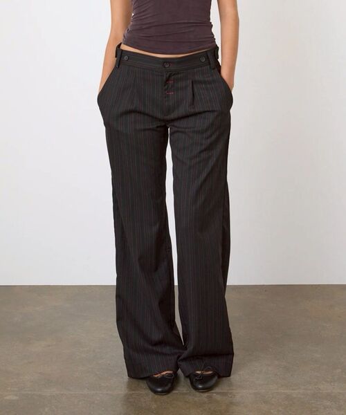 PULP/417EDIFICE(パルプフォーワンセブンエディフィス)の「peachy den / ピーチーデン LENNOX TROUSERS(スラックス・レディース・ブラック・SMALL)」の1枚目の写真