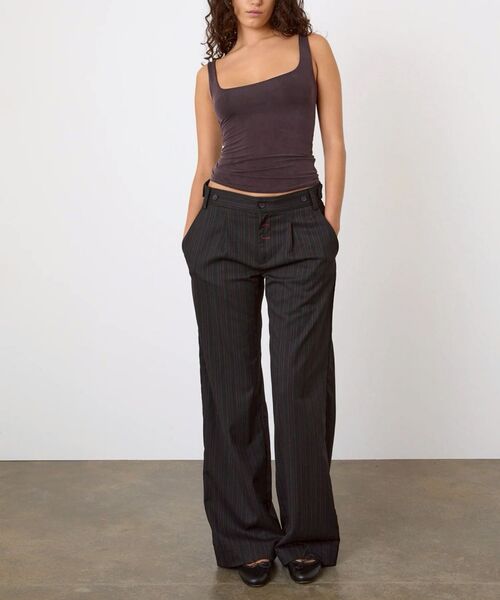 PULP/417EDIFICE(パルプフォーワンセブンエディフィス)の「peachy den / ピーチーデン LENNOX TROUSERS(スラックス・レディース・ブラック・SMALL)」の2枚目の写真