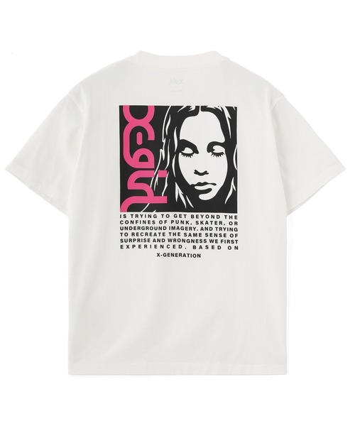 SIDE LOGO FACE LABEL S/S TEE（Tシャツ/カットソー）｜X-girl