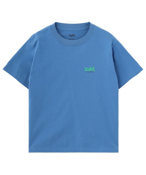 X-girl(エックスガール)の「SIDE LOGO FACE LABEL S/S TEE(Tシャツ/カットソー・レディース・ブルー/ブラック/ホワイト・S/M/L)」の8枚目の写真