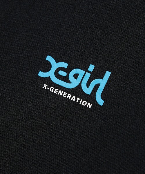 X-girl(エックスガール)の「SIDE LOGO FACE LABEL S/S TEE(Tシャツ/カットソー・レディース・ブルー/ブラック/ホワイト・S/M/L)」の12枚目の写真