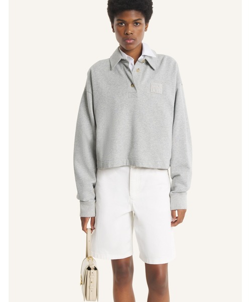 Maison Kitsune（メゾンキツネ）の「MAISON KITSUNE STAMP POLO SWEATSHIRT（スウェット・レディース・グレー・S/XS/M/L）」の6枚目の写真