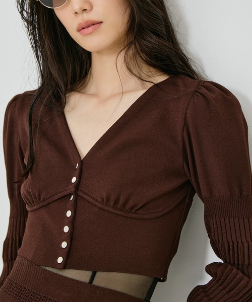 FETICO/フェティコ】《STUDIOUS別注》別注 STRIPE KNIT SHORT CARDIGAN