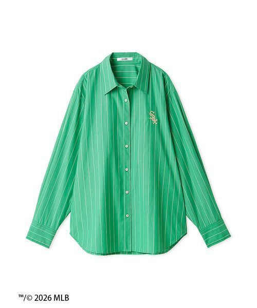 SNIDEL（スナイデル）の「【MLB】Sustainableワンポイントシャツ（シャツ/ブラウス・レディース・グリーン/ブルー/ピンク・F）」の2枚目の写真