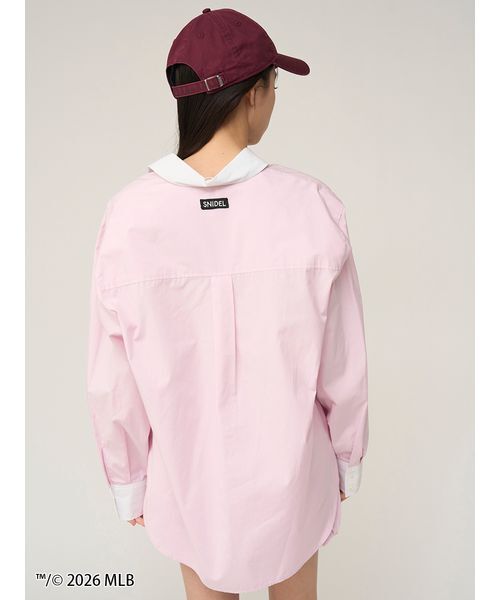 SNIDEL（スナイデル）の「【MLB】Sustainableワンポイントシャツ（シャツ/ブラウス・レディース・グリーン/ブルー/ピンク・F）」の8枚目の写真