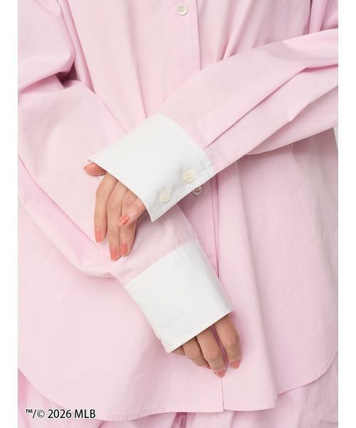SNIDEL（スナイデル）の「【MLB】Sustainableワンポイントシャツ（シャツ/ブラウス・レディース・グリーン/ブルー/ピンク・F）」の11枚目の写真