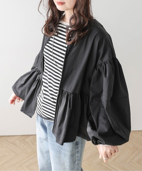 La-gemme(ラジェム)の「ギャザーペプラムブルゾン(ブルゾン・レディース・ホワイト/ブラック・フリー)」の10枚目の写真