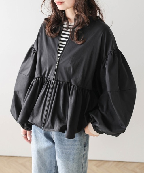 La-gemme(ラジェム)の「ギャザーペプラムブルゾン(ブルゾン・レディース・ホワイト/ブラック・フリー)」の13枚目の写真