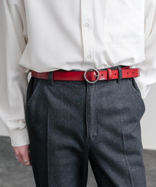 Rocky Monroe(ロッキーモンロー)の「リアルレザー 本革 リングバックルベルト(ベルト・メンズ・レッド/ホワイト/キャメル/ブラック・FREE)」の20枚目の写真
