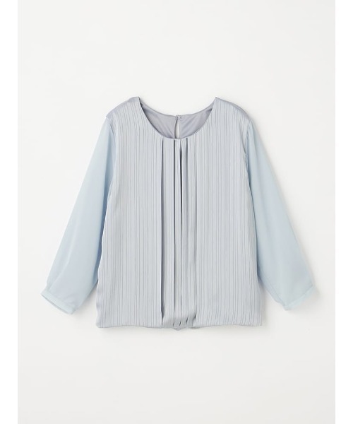 Perfect Suit FActory(パーフェクトスーツファクトリー)の「【軽やか/上品/光沢感】タックバルーンブラウス ブラック/グレー/オフホワイト/ピンク(Tシャツ/カットソー・レディース・オフホワイト/ライトグレー/ブラック/ピンク・S/M/L)」の1枚目の写真
