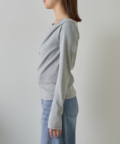 goocy（グーシー）の「スムース天竺ドレープPO（Tシャツ/カットソー・レディース・ブラック/ホワイト/グレー/ピンク・FREE）」の16枚目の写真