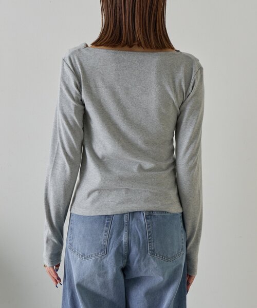 goocy（グーシー）の「スムース天竺ドレープPO（Tシャツ/カットソー・レディース・ブラック/ホワイト/グレー/ピンク・FREE）」の17枚目の写真