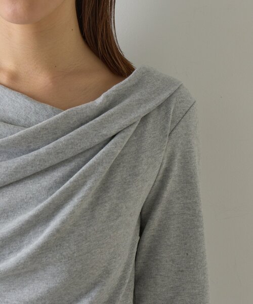 goocy（グーシー）の「スムース天竺ドレープPO（Tシャツ/カットソー・レディース・ブラック/ホワイト/グレー/ピンク・FREE）」の20枚目の写真