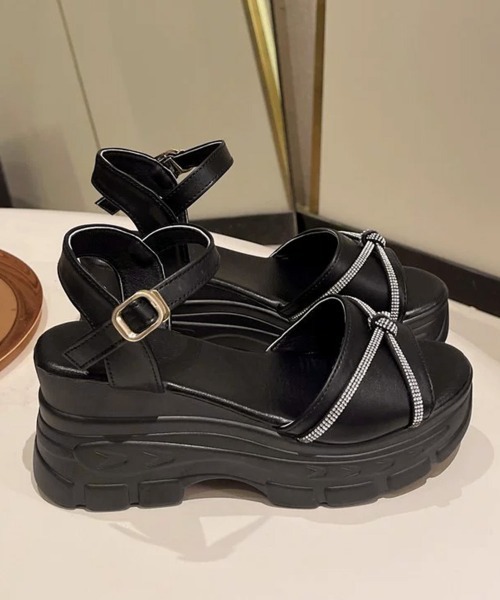 Miniministore(ミニミニストア)の「オープントゥ厚底サンダルレディース美脚靴(サンダル・レディース・ブラック/アイボリー/ホワイト・22.5cm/23.0cm/23.5cm/24.0cm/24.5cm)」の5枚目の写真