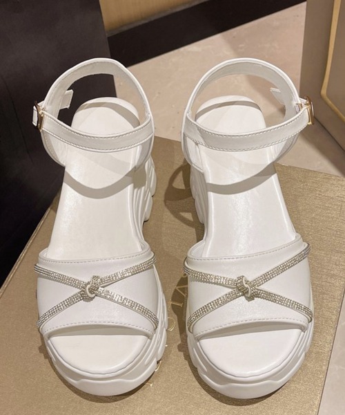 Miniministore(ミニミニストア)の「オープントゥ厚底サンダルレディース美脚靴(サンダル・レディース・ブラック/アイボリー/ホワイト・22.5cm/23.0cm/23.5cm/24.0cm/24.5cm)」の6枚目の写真