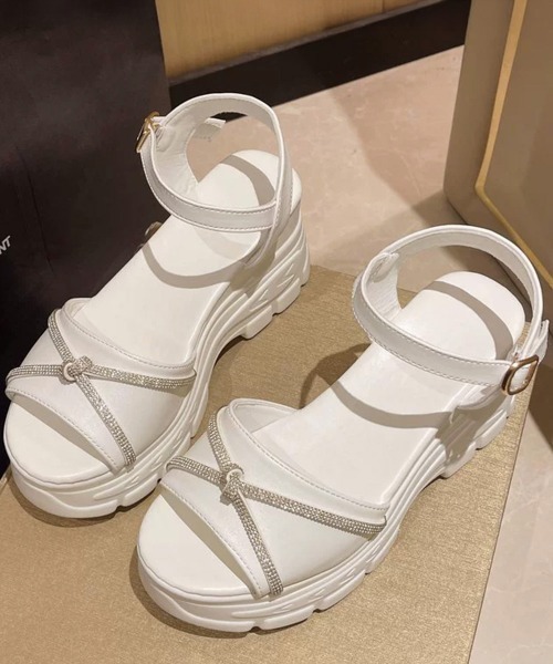 Miniministore(ミニミニストア)の「オープントゥ厚底サンダルレディース美脚靴(サンダル・レディース・ブラック/アイボリー/ホワイト・22.5cm/23.0cm/23.5cm/24.0cm/24.5cm)」の7枚目の写真