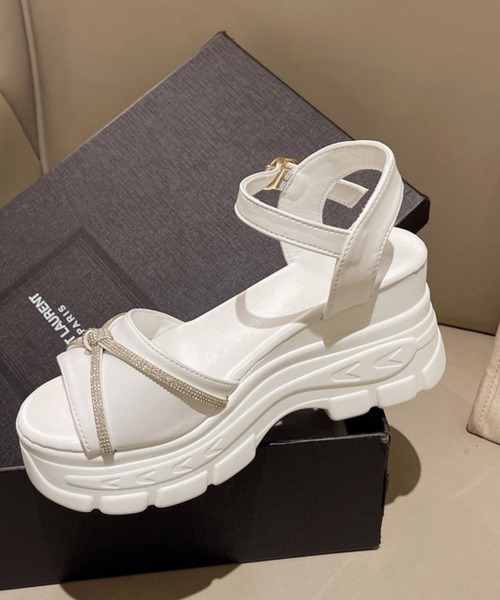 Miniministore(ミニミニストア)の「オープントゥ厚底サンダルレディース美脚靴(サンダル・レディース・ブラック/アイボリー/ホワイト・22.5cm/23.0cm/23.5cm/24.0cm/24.5cm)」の8枚目の写真