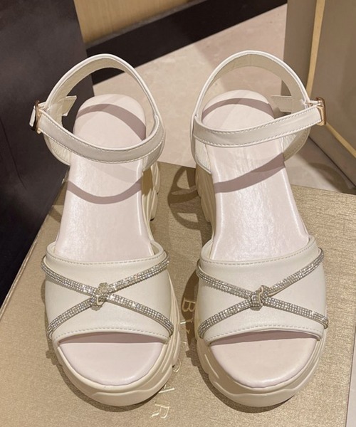 Miniministore(ミニミニストア)の「オープントゥ厚底サンダルレディース美脚靴(サンダル・レディース・ブラック/アイボリー/ホワイト・22.5cm/23.0cm/23.5cm/24.0cm/24.5cm)」の9枚目の写真