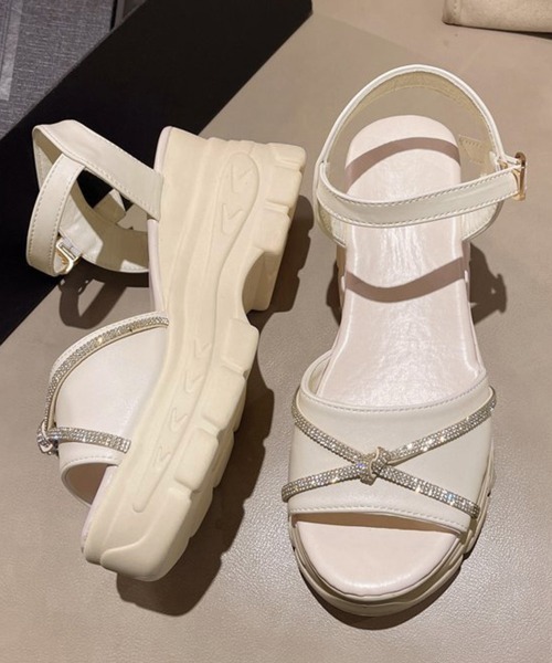 Miniministore(ミニミニストア)の「オープントゥ厚底サンダルレディース美脚靴(サンダル・レディース・ブラック/アイボリー/ホワイト・22.5cm/23.0cm/23.5cm/24.0cm/24.5cm)」の10枚目の写真