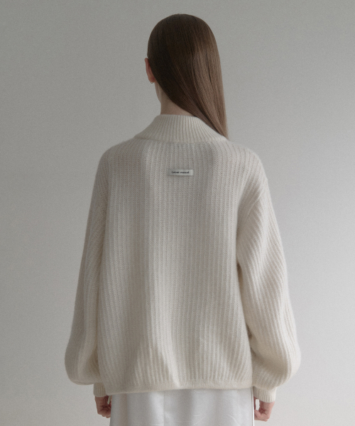 LENAV(ルナブ)の「エシー カシミヤ ハーフニット ジップアップ (アイボリー)(カーディガン/ボレロ・レディース・その他・FREE)」の1枚目の写真