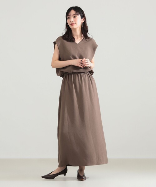 Demi-Luxe BEAMS(デミルクス ビームス)の「【7/31値下げ】Vネック バック シアーワンピース(ワンピース・レディース・ブラック/ブラウン系その他4・38/36)」の12枚目の写真