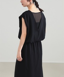 Demi-Luxe BEAMS | Vネック バック シアーワンピース(ワンピース)