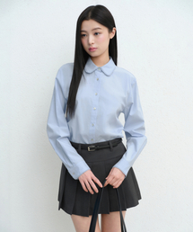 MUSINSA STANDARD WOMAN | ウィメンズレーストリムシャツ[ペイルブルー](シャツ/ブラウス)