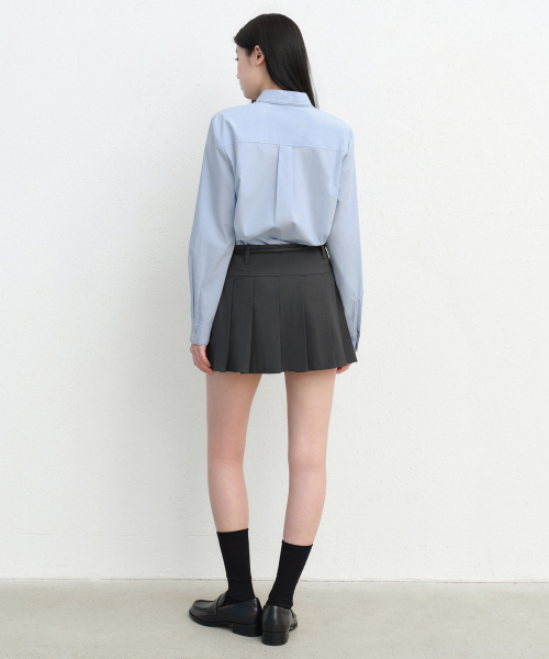 MUSINSA STANDARD WOMAN（ムシンサスタンダードウーマン）の「ウィメンズレーストリムシャツ[ペイルブルー]（シャツ/ブラウス・レディース・その他・SMALL/MEDIUM/LARGE/X-SMALL）」の4枚目の写真