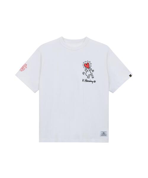 Alpha Industries（アルファインダストリーズ）の「Alpha Industries/アルファインダストリーズ/Keith Haring X Alpha GRAPHIC TEE HEART MAN/キースへリング グラフィック ティーシャツ ハートマン（Tシャツ/カットソー・メンズ・ホワイト/イエロー・X-LARGE/LARGE/MEDIUM/SMALL/X-SMALL）」の6枚目の写真