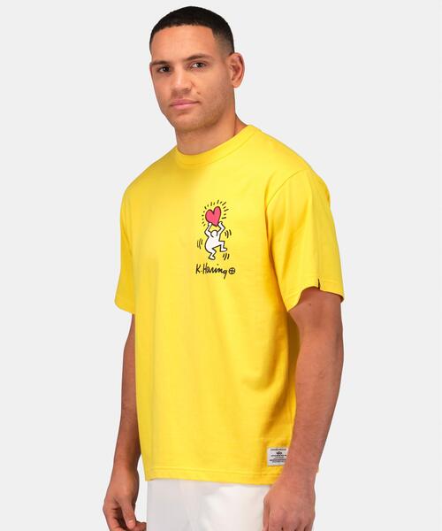 Alpha Industries（アルファインダストリーズ）の「Alpha Industries/アルファインダストリーズ/Keith Haring X Alpha GRAPHIC TEE HEART MAN/キースへリング グラフィック ティーシャツ ハートマン（Tシャツ/カットソー・メンズ・ホワイト/イエロー・X-LARGE/LARGE/MEDIUM/SMALL/X-SMALL）」の15枚目の写真