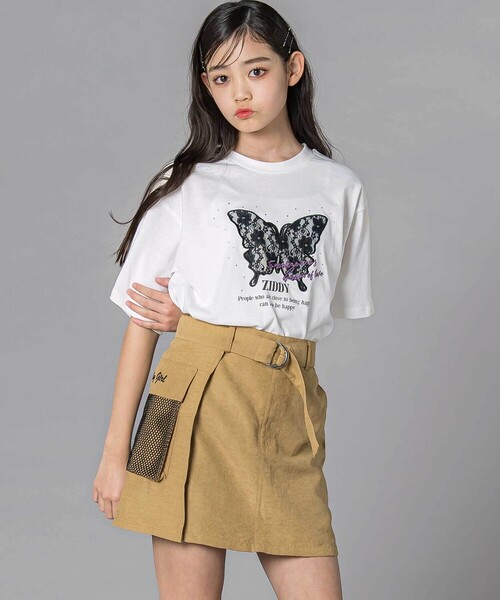 ZIDDY(ジディ)の「レースバタフライ・スパークルTシャツ(130~160cm)(Tシャツ/カットソー・キッズ・ブラック/オフホワイト・130cm/FREE/150cm/140cm)」の16枚目の写真