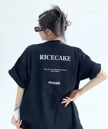 韓国ファッション RICECAKE英字プリント半袖Tシャツ