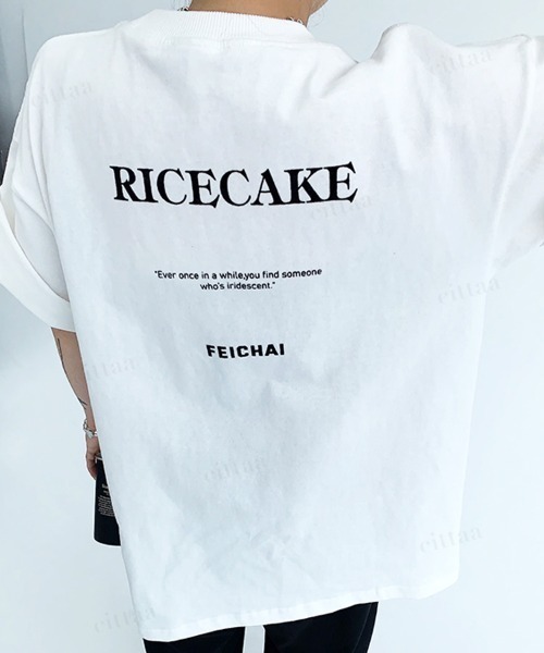 Dalfwin(ダールフィン)の「韓国ファッション RICECAKE英字プリント半袖Tシャツ(Tシャツ/カットソー・レディース・ホワイト/ブラック/グレー・FREE)」の8枚目の写真