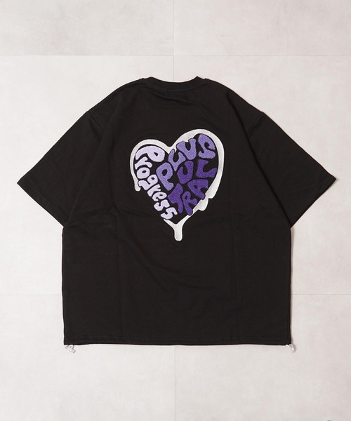 1111clothing（ワンフォークロージング）の「【セットアップ可能】ミニ裏毛 ハートサガラ刺繍 Tシャツ / Mini-fleece Heart Sagara Embroidery T-shirt（Tシャツ/カットソー・メンズ・カモフラージュ/ブラック・L/M/FREE）」の5枚目の写真
