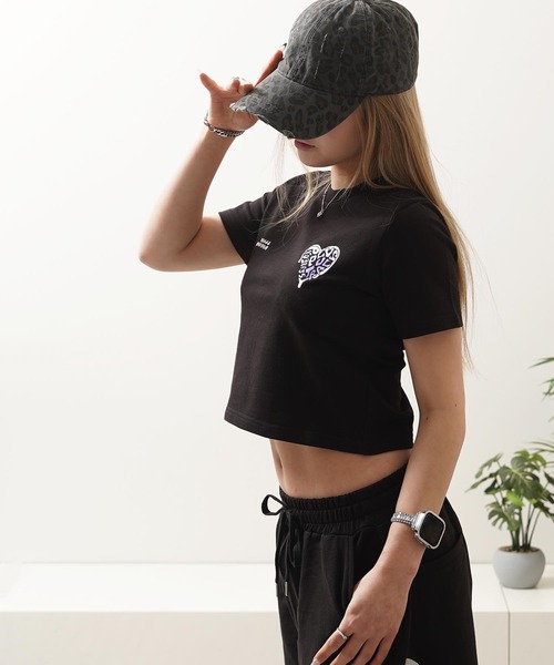 1111clothing（ワンフォークロージング）の「【セットアップ可能】ミニ裏毛 ハートサガラ刺繍 Tシャツ / Mini-fleece Heart Sagara Embroidery T-shirt（Tシャツ/カットソー・メンズ・カモフラージュ/ブラック・L/M/FREE）」の9枚目の写真