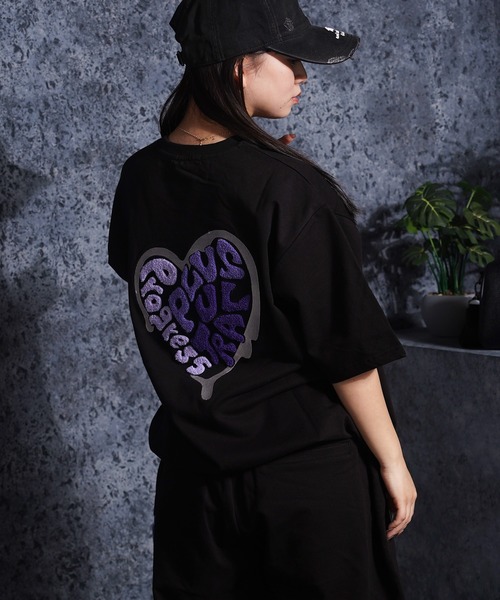 1111clothing（ワンフォークロージング）の「【セットアップ可能】ミニ裏毛 ハートサガラ刺繍 Tシャツ / Mini-fleece Heart Sagara Embroidery T-shirt（Tシャツ/カットソー・メンズ・カモフラージュ/ブラック・L/M/FREE）」の18枚目の写真