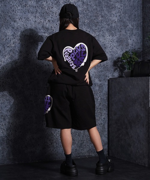 1111clothing（ワンフォークロージング）の「【セットアップ可能】ミニ裏毛 ハートサガラ刺繍 Tシャツ / Mini-fleece Heart Sagara Embroidery T-shirt（Tシャツ/カットソー・メンズ・カモフラージュ/ブラック・L/M/FREE）」の21枚目の写真