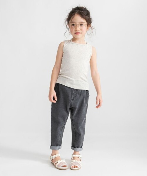 BRANSHES（ブランシェス）の「魅せるインナータンクトップ（タンクトップ・キッズ・杢グレー/ライトグリーン/ブラック/アイボリー・110/140/130/150/100/120/90）」の6枚目の写真