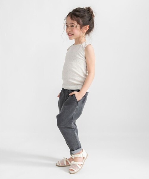 BRANSHES（ブランシェス）の「魅せるインナータンクトップ（タンクトップ・キッズ・杢グレー/ライトグリーン/ブラック/アイボリー・110/140/130/150/100/120/90）」の7枚目の写真