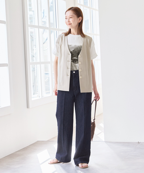 U by SPICK&SPAN（ユーバイスピックアンドスパン）の「リバーシブルTEEシャツ（Tシャツ/カットソー・レディース・グレー/ホワイト・FREE）」の5枚目の写真