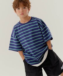 BREEZE | 【WEB限定】KUDOZ.B レイヤード先染めボーダー半袖Tシャツ(Tシャツ/カットソー)