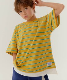 BREEZE | 【WEB限定】KUDOZ.B レイヤード先染めボーダー半袖Tシャツ(Tシャツ/カットソー)