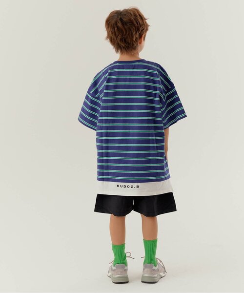 BREEZE(ブリーズ)の「【WEB限定】KUDOZ.B レイヤード先染めボーダー半袖Tシャツ(Tシャツ/カットソー・キッズ・グレー/ブラウン/ネイビー/イエロー・90/100/110/120/130/140/150/160)」の10枚目の写真
