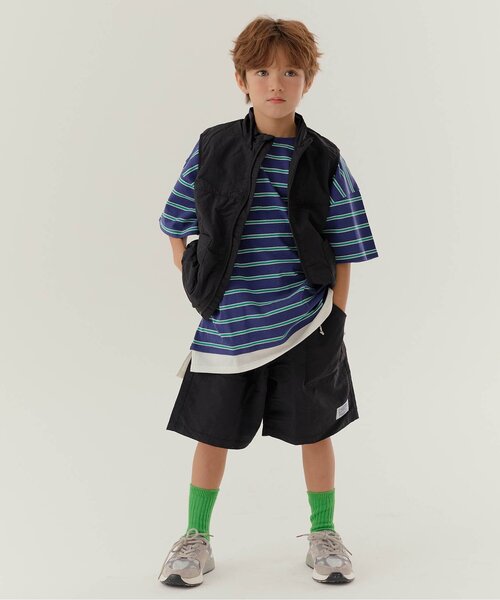 BREEZE(ブリーズ)の「【WEB限定】KUDOZ.B レイヤード先染めボーダー半袖Tシャツ(Tシャツ/カットソー・キッズ・グレー/ブラウン/ネイビー/イエロー・90/100/110/120/130/140/150/160)」の11枚目の写真