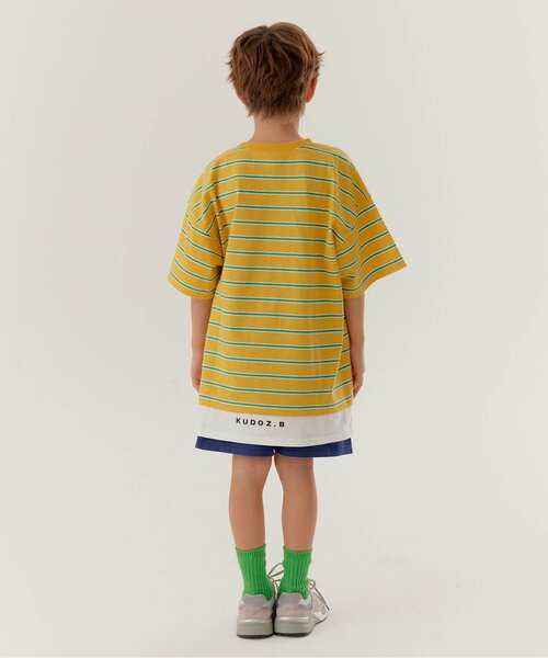 BREEZE(ブリーズ)の「【WEB限定】KUDOZ.B レイヤード先染めボーダー半袖Tシャツ(Tシャツ/カットソー・キッズ・グレー/ブラウン/ネイビー/イエロー・90/100/110/120/130/140/150/160)」の15枚目の写真