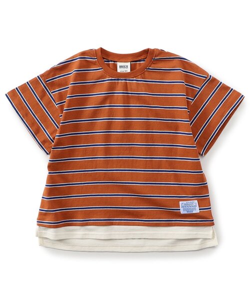 BREEZE(ブリーズ)の「【WEB限定】KUDOZ.B レイヤード先染めボーダー半袖Tシャツ(Tシャツ/カットソー・キッズ・グレー/ブラウン/ネイビー/イエロー・90/100/110/120/130/140/150/160)」の17枚目の写真