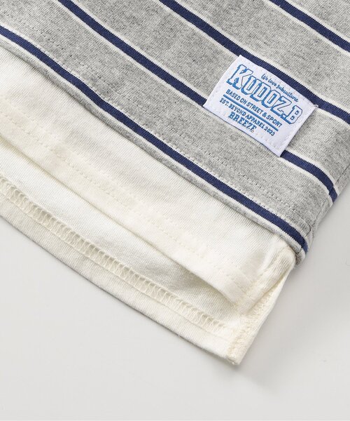 BREEZE(ブリーズ)の「【WEB限定】KUDOZ.B レイヤード先染めボーダー半袖Tシャツ(Tシャツ/カットソー・キッズ・グレー/ブラウン/ネイビー/イエロー・90/100/110/120/130/140/150/160)」の19枚目の写真