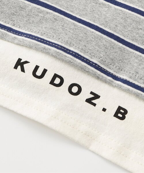 BREEZE(ブリーズ)の「【WEB限定】KUDOZ.B レイヤード先染めボーダー半袖Tシャツ(Tシャツ/カットソー・キッズ・グレー/ブラウン/ネイビー/イエロー・90/100/110/120/130/140/150/160)」の21枚目の写真