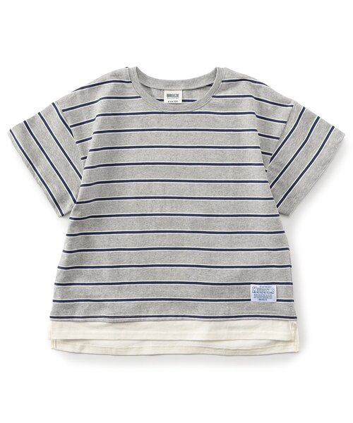 BREEZE(ブリーズ)の「【WEB限定】KUDOZ.B レイヤード先染めボーダー半袖Tシャツ(Tシャツ/カットソー・キッズ・グレー/ブラウン/ネイビー/イエロー・90/100/110/120/130/140/150/160)」の22枚目の写真